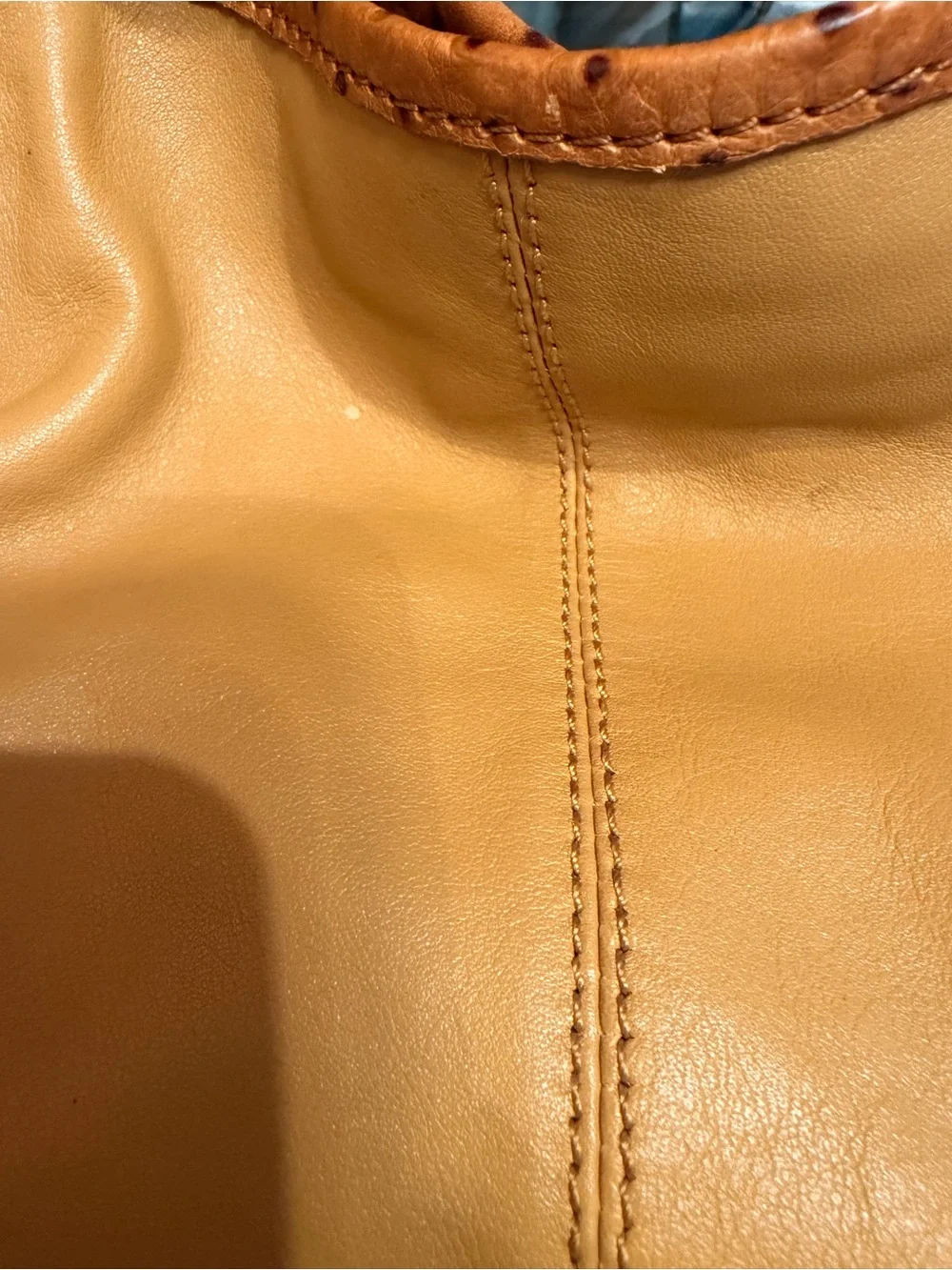 Donald J Pliner Mustard Yellow Leather Messenger Bag with Detachable Strap